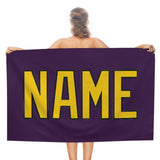 Custom Purple Gold Beach Towel