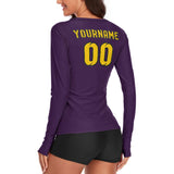 Custom Purple Gold Women's Long-Sleeve Shirt