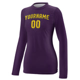 Custom Purple Gold Women's Long-Sleeve Shirt