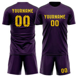 Custom Purple Gold Soccer Jersey