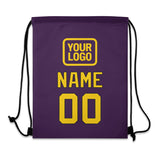 Custom Purple Gold Drawstring Bag