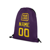 Custom Purple Gold Drawstring Bag