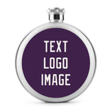 Custom Purple White Hip Flask