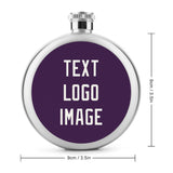 Custom Purple White Hip Flask