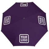 Custom Purple White Automatic Umbrella