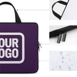 Custom Purple White Laptop Bag
