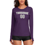 Custom Purple Gray Women's Long-Sleeve Shirt