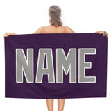 Custom Purple Gray Beach Towel