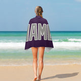 Custom Purple Gray Beach Towel