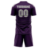 Custom Purple Gray Soccer Jersey