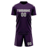 Custom Purple Gray Soccer Jersey