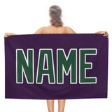 Custom Purple Green Beach Towel