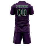 Custom Purple Green Soccer Jersey
