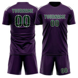 Custom Purple Green Soccer Jersey