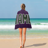 Custom Purple Dark Green Beach Towel
