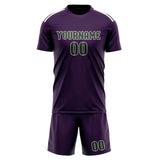 Custom Purple Dark Green Soccer Jersey