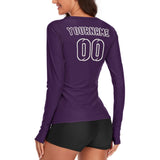 Custom Purple Purple Women's Long-Sleeve Shirt