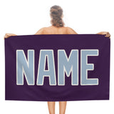 Custom Purple Light Blue Beach Towel