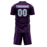 Custom Purple Light Blue Soccer Jersey