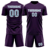 Custom Purple Light Blue Soccer Jersey