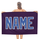 Custom Purple Sky Blue Beach Towel