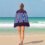 Custom Purple Sky Blue Beach Towel