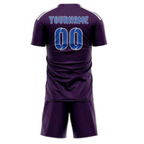 Custom Purple Sky Blue Soccer Jersey