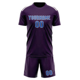 Custom Purple Sky Blue Soccer Jersey