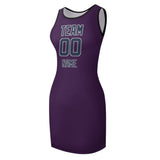 Custom Purple Blue Sleeveless Vest Dress