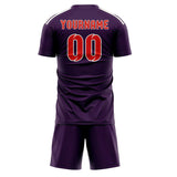 Custom Purple Orange Red Soccer Jersey
