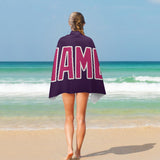 Custom Purple Pink Beach Towel