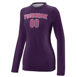 Custom Purple Pink Women's Long-Sleeve Shirt