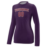 Custom Purple Crimson Red Women's Long-Sleeve Shirt