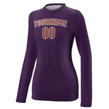 Custom Purple Coral Red Women's Long-Sleeve Shirt