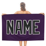 Custom Purple Black Beach Towel