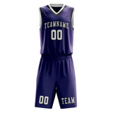Custom Purple White Basketball Set