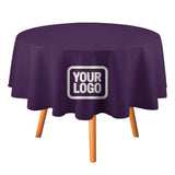 Custom Purple White Round Table Cloth