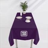 Custom Purple White Square Table Cloth