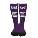 Custom Purple White Knee-High Sock