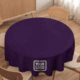 Custom Purple White Round Table Cloth