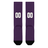 Custom Purple White Knee-High Sock