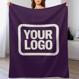 Custom Purple White Blanket