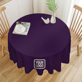 Custom Purple White Round Table Cloth