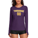 Custom Purple Yellow Women's Long-Sleeve Shirt
