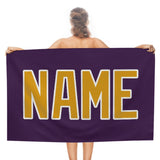 Custom Purple Yellow Beach Towel