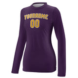 Custom Purple Yellow Women's Long-Sleeve Shirt