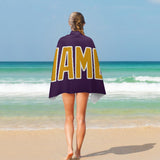 Custom Purple Yellow Beach Towel