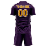Custom Purple Yellow Soccer Jersey