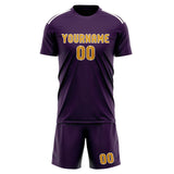Custom Purple Yellow Soccer Jersey