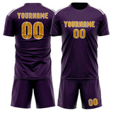 Custom Purple Yellow Soccer Jersey